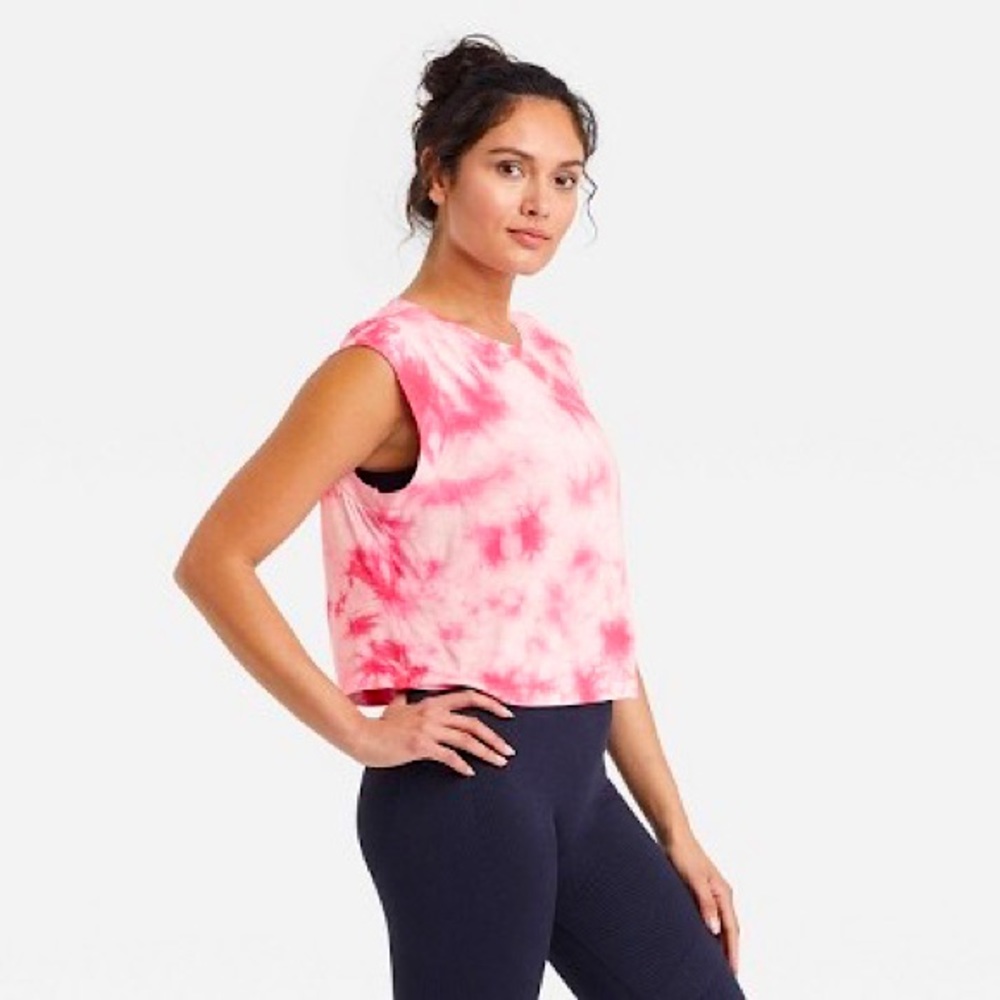 🩷JoyLab Tie-Dye Muscle Tank Top with Raw Edge